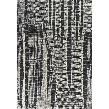 Dish Abstract Black Kitchen Hallway Runner Rug - LOOMLAN - LOOMLAN - Area Rugs