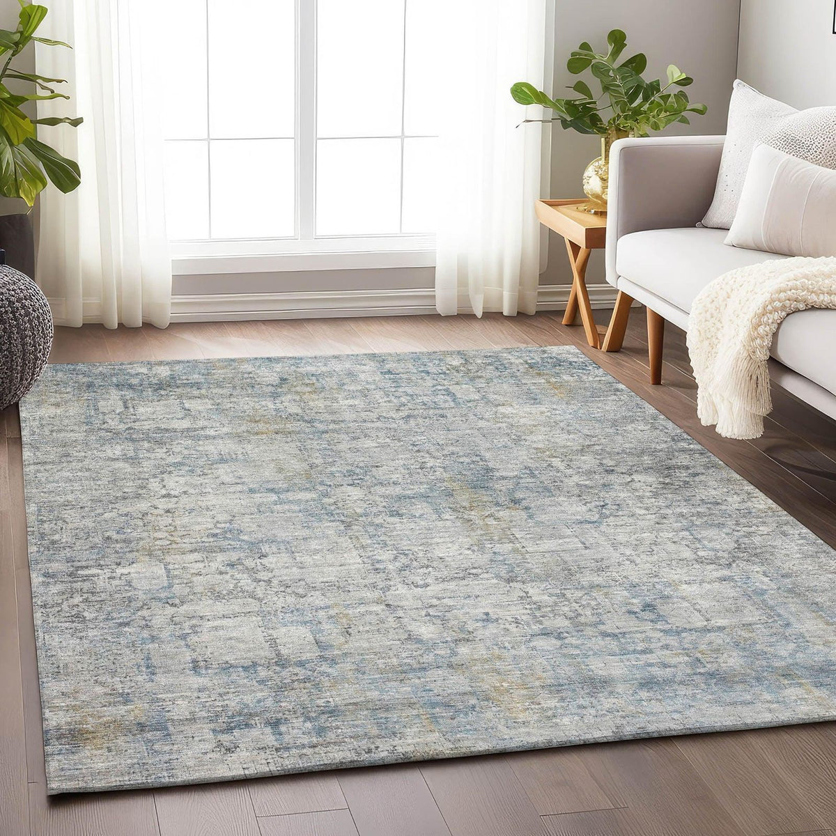Kaelien Ivory Washable Indoor-Outdoor Rug -- ivory