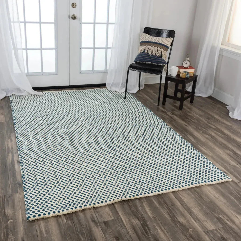 Cobs Basketweave Blue Area Rugs For Living Room -- blue