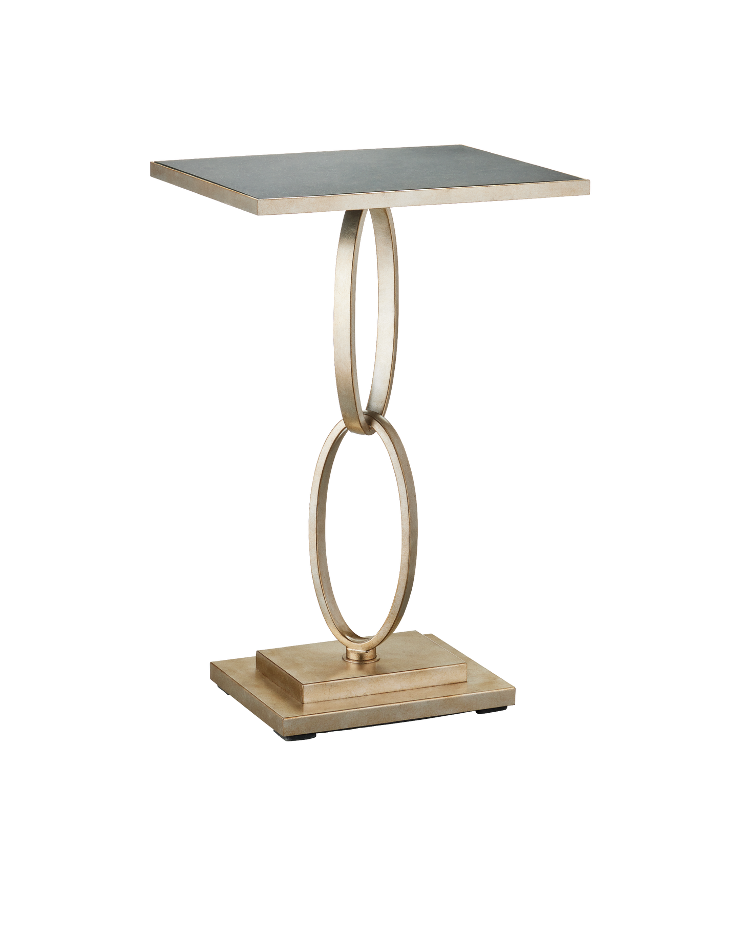 Bangle Champagne Iron and Glass Gold Rectangular Accent Table