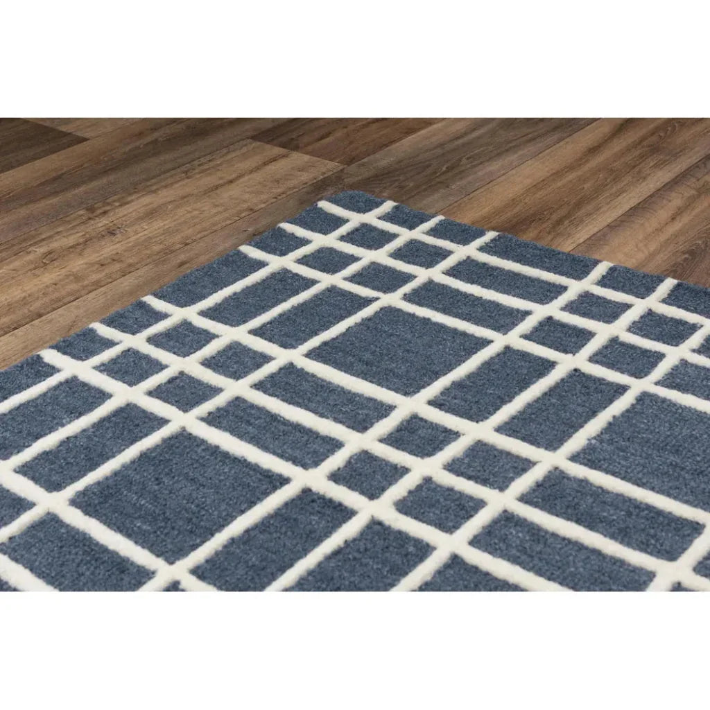 Ceas Plaid Blue Living Room Rug -- blue