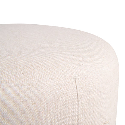 Ellery Cream Fabric Round Ottoman