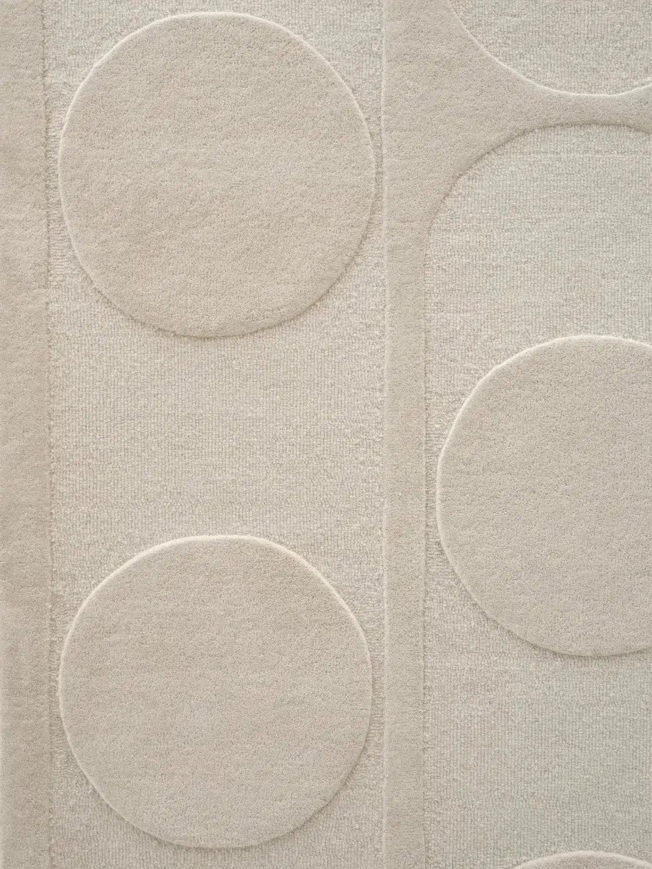 Orb Alliance White Wool Area Rug By Linie Design