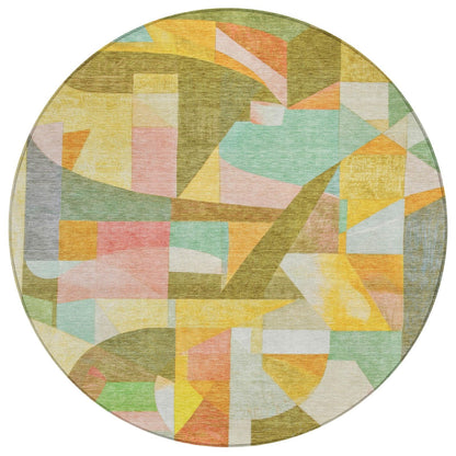 Jaelira Gold Washable Indoor-Outdoor Rug