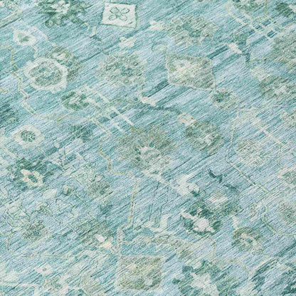 Laeel Blue Washable Indoor-Outdoor Rug