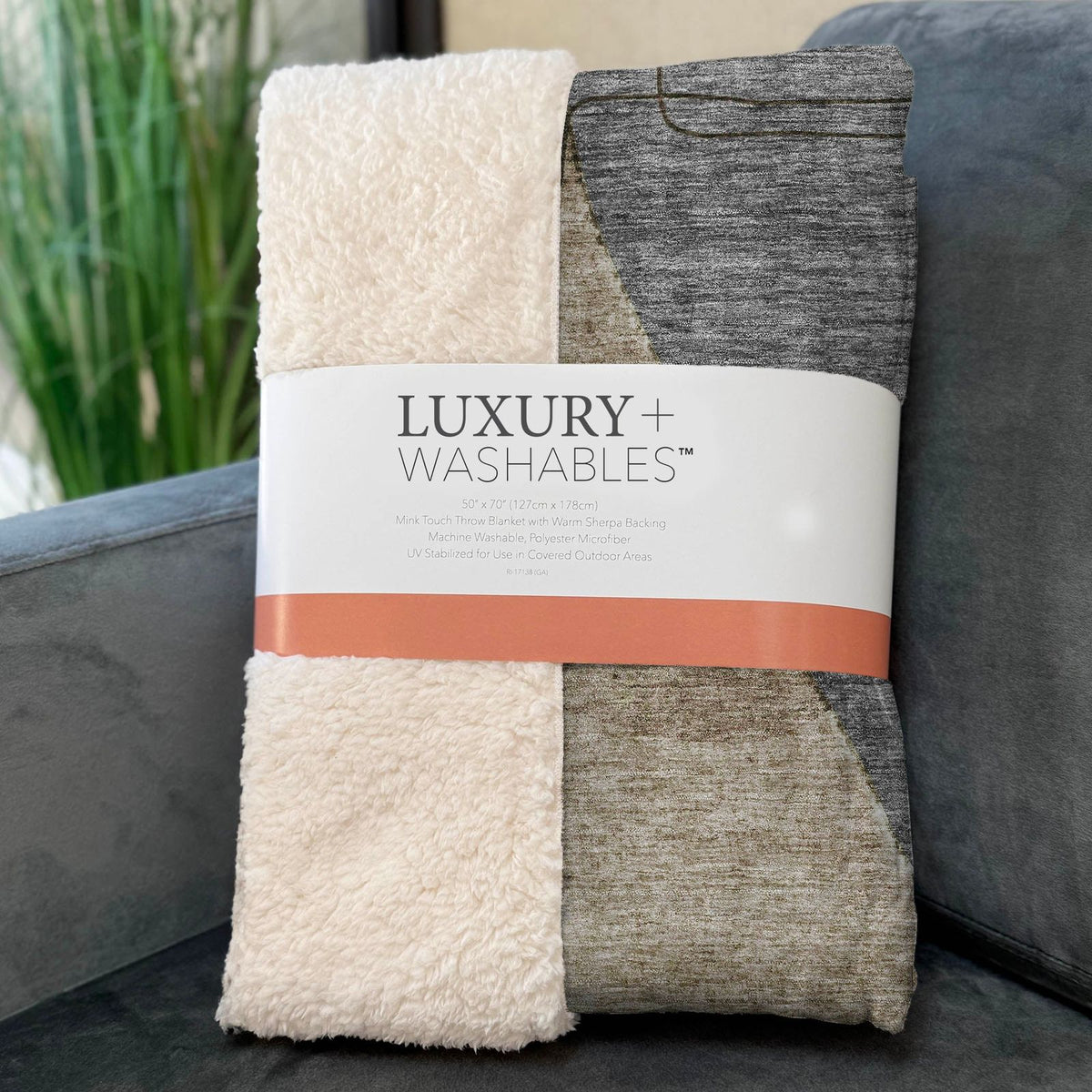Modern Brown Washable Indoor-Outdoor Rug