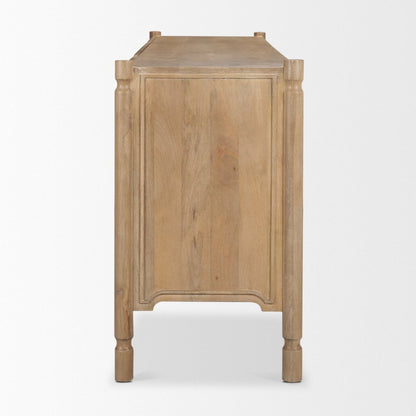 Phil 82"W Light Brown Solid Wood 2-Door 3-Drawer Closed Side -- Light Brown