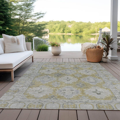 Jaelora Gold Washable Indoor-Outdoor Rug