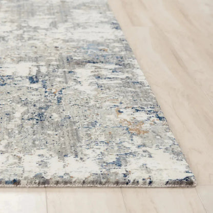 Amin Abstract Gray/ Blue Large Area Rugs -- blue