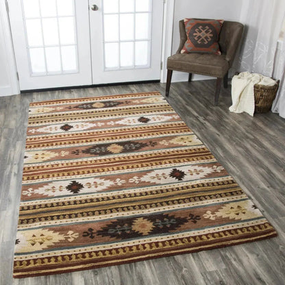 Deni Rust Round Area Rugs For Dining Room -- rust