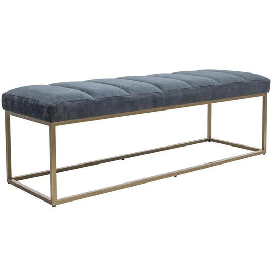 59 Inch Bench Blue Retro Bedroom Benches LOOMLAN By Moe's Home