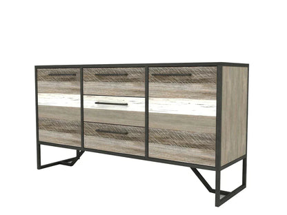 59" Small Two-Tone Acacia Wood Sideboard for Dining Room Sideboards LOOMLAN By LHIMPORTS