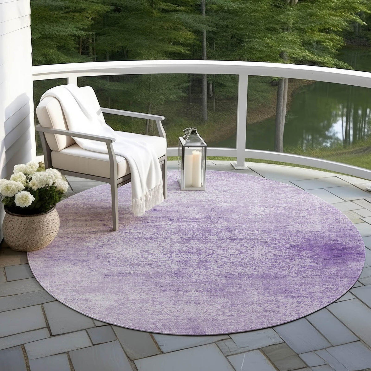 Kaelas Purple Washable Indoor-Outdoor Rug
