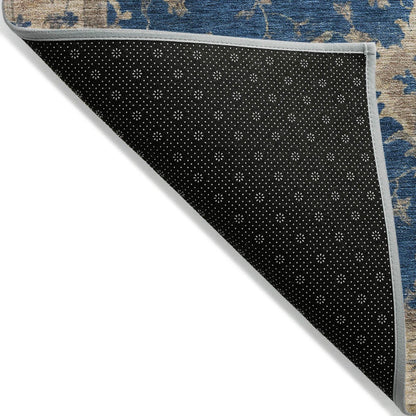 Iriaris Navy Washable Indoor-Outdoor Rug