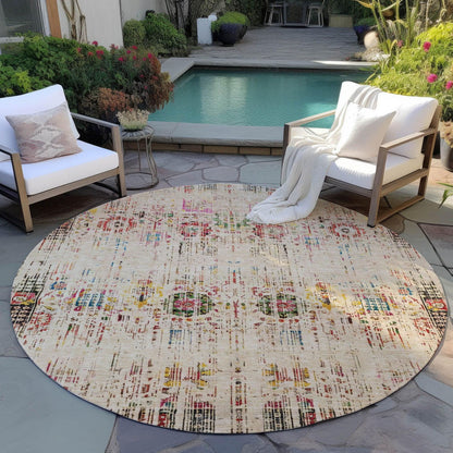Haelon Beige Washable Indoor-Outdoor Rug