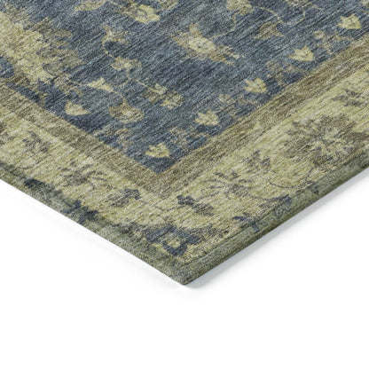 Iriaris Blue Washable Indoor-Outdoor Rug