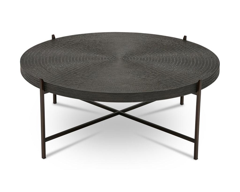 Sanskrit Bronze Plated Steel Round Coffee Table