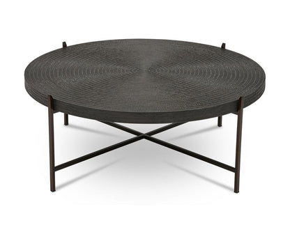 Sanskrit Bronze Plated Steel Round Coffee Table