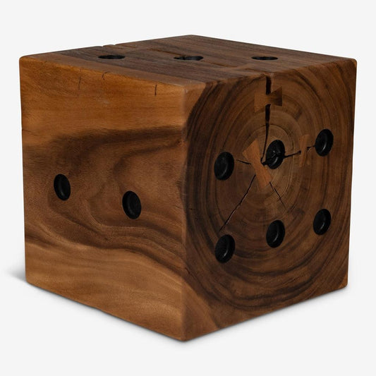 Dice Natural Solid Chamcha Wood Square End Table