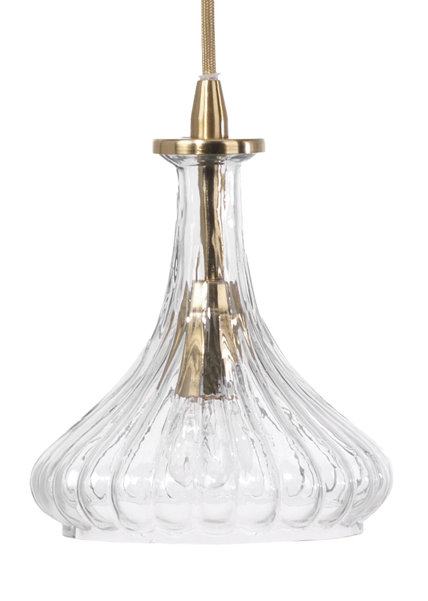 Clear Textured Glass Isabella Carafe Pendant