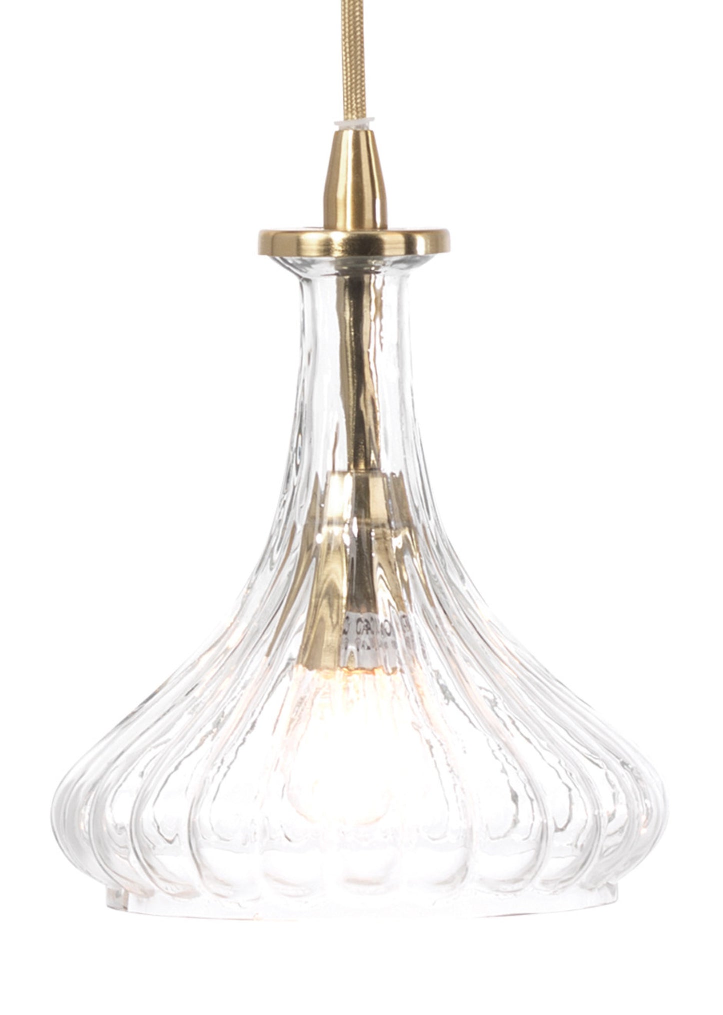 Clear Textured Glass Isabella Carafe Pendant