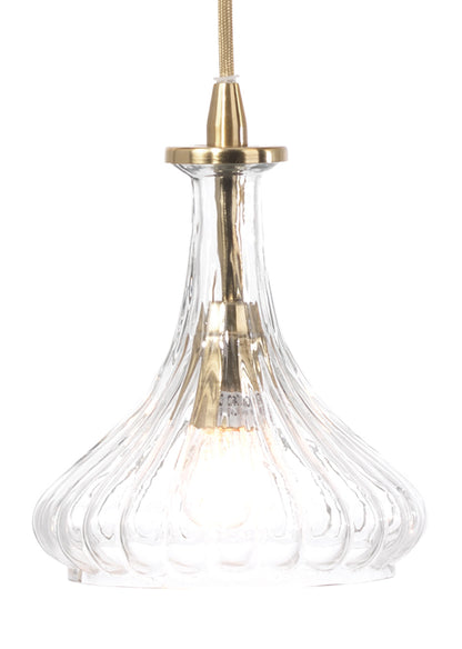 Clear Textured Glass Isabella Carafe Pendant