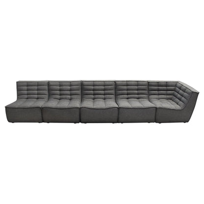 5PC Corner Modular Sectional Scooped Seat in Grey Fabric Modular Sofas Sideboards and Things  By Diamond Sofa