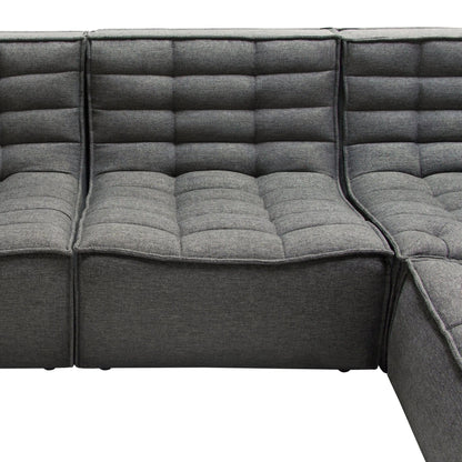 5PC Corner Modular Sectional Scooped Seat in Grey Fabric Modular Sofas Sideboards and Things  By Diamond Sofa