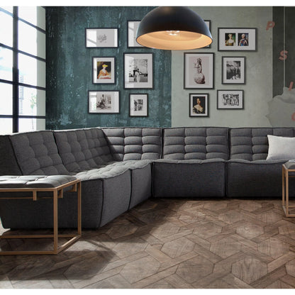 5PC Corner Modular Sectional Scooped Seat in Grey Fabric Modular Sofas Sideboards and Things  By Diamond Sofa