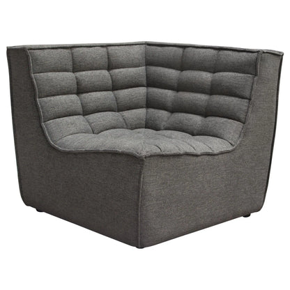 5PC Corner Modular Sectional Scooped Seat in Grey Fabric Modular Sofas Sideboards and Things  By Diamond Sofa