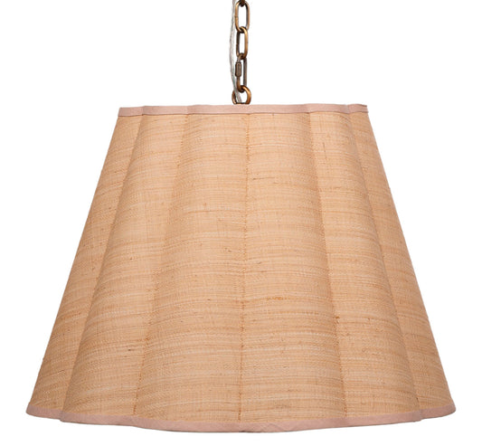 Scalloped 1-Light Pendant Raffia Elegant Home Lighting