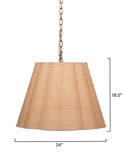 Scalloped 1-Light Pendant Raffia Elegant Home Lighting