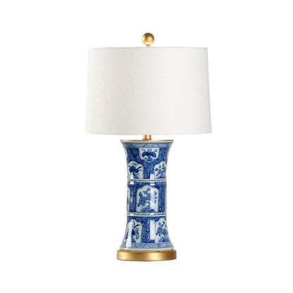 Chelsea House London Hand Painted Ceramic Gold Accents Table Lamp