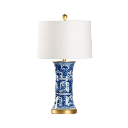 Chelsea House London Hand Painted Ceramic Gold Accents Table Lamp