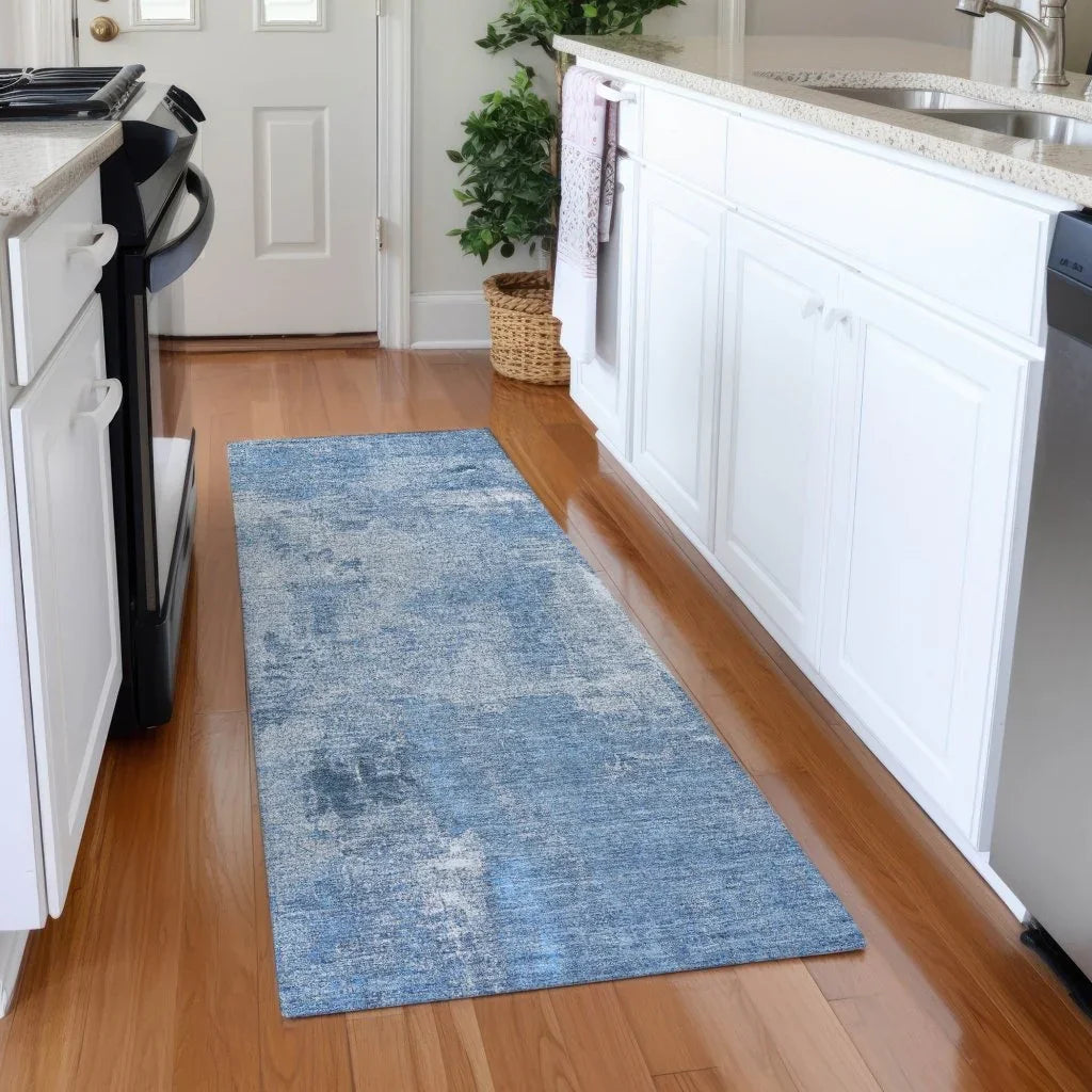 Aria Blue Washable Indoor-Outdoor Rug-Outdoor Rugs-LOOMLAN Rugs-LOOMLAN