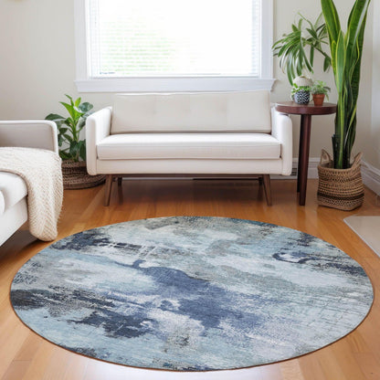 Iriara Blue Washable Indoor-Outdoor Rug