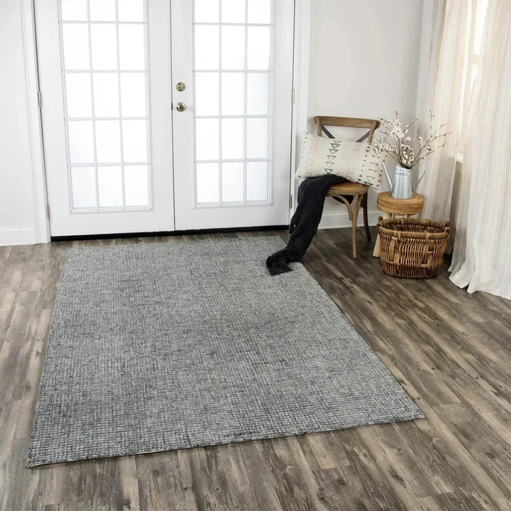 Doig Tweed Dark Gray Large Area Rugs For Living Room -- gray