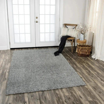 Doig Tweed Dark Gray Large Area Rugs For Living Room -- gray