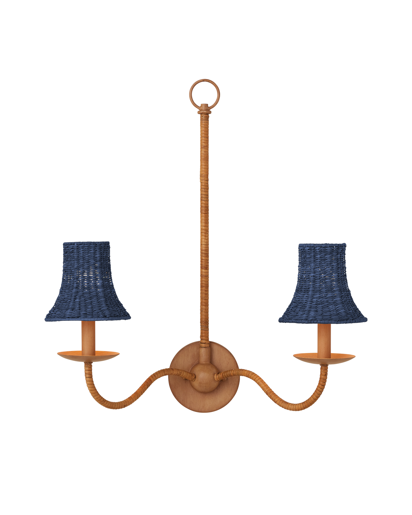 Bell Seagrass Blue Chandelier Shade