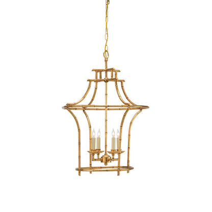 Bamboo Antique Gold Faux Frame Chandelier