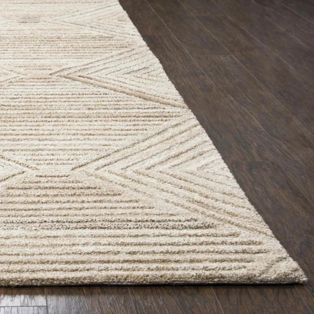 Clac Geometric Tan Large Area Rugs For Living Room -- tan