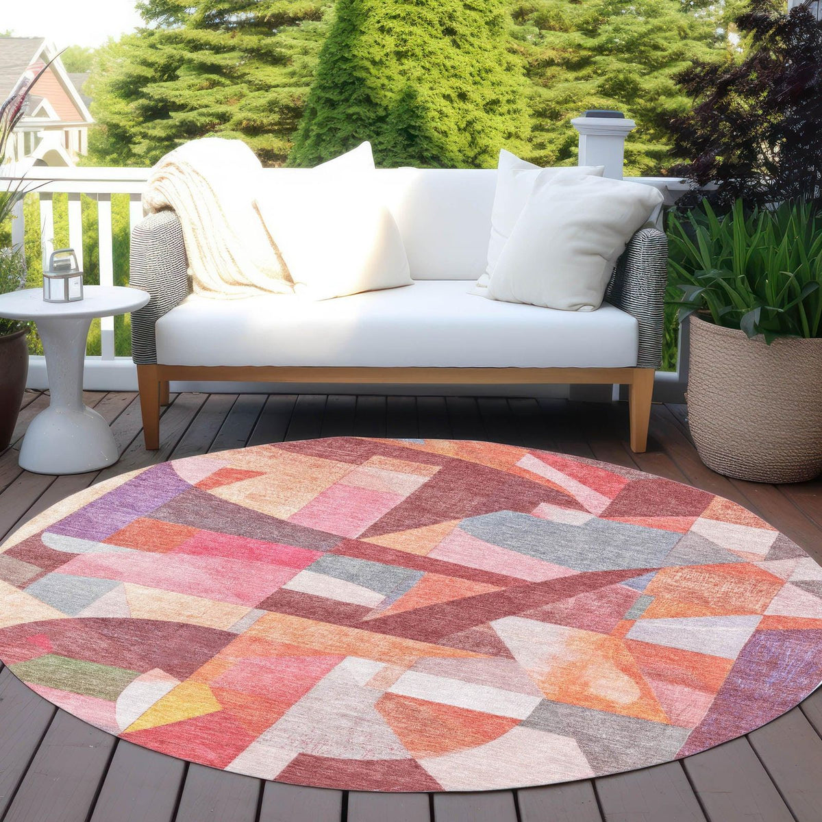 Jaelira Orange Washable Indoor-Outdoor Rug