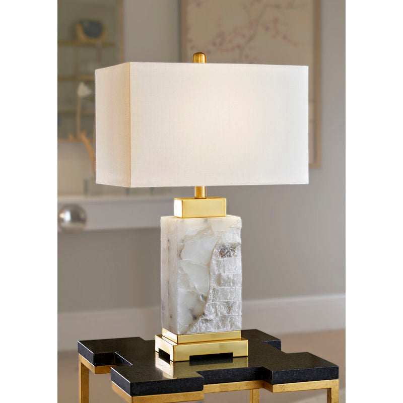 Chelsea House Park Place Natural White Alabaster Table Lamp
