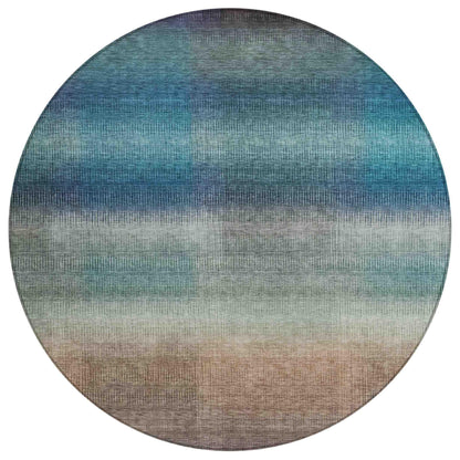 Haelor Blue Washable Indoor-Outdoor Rug