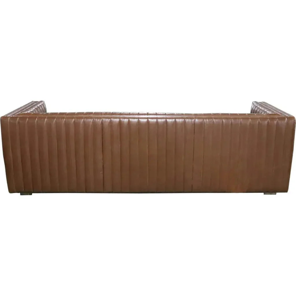 Channel 97" Camel Brown PU Leather Mid-Century 3-Seater -- view 5