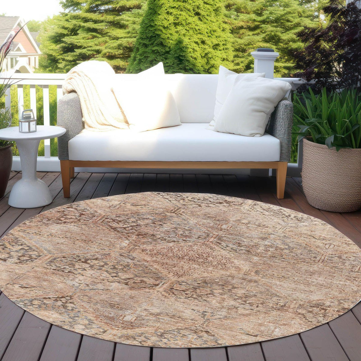Iriius Orange Washable Indoor-Outdoor Rug