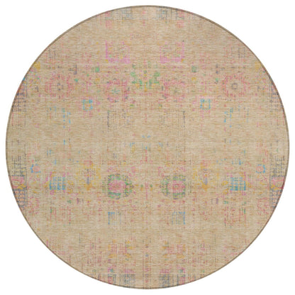Haelon Brown Washable Indoor-Outdoor Rug