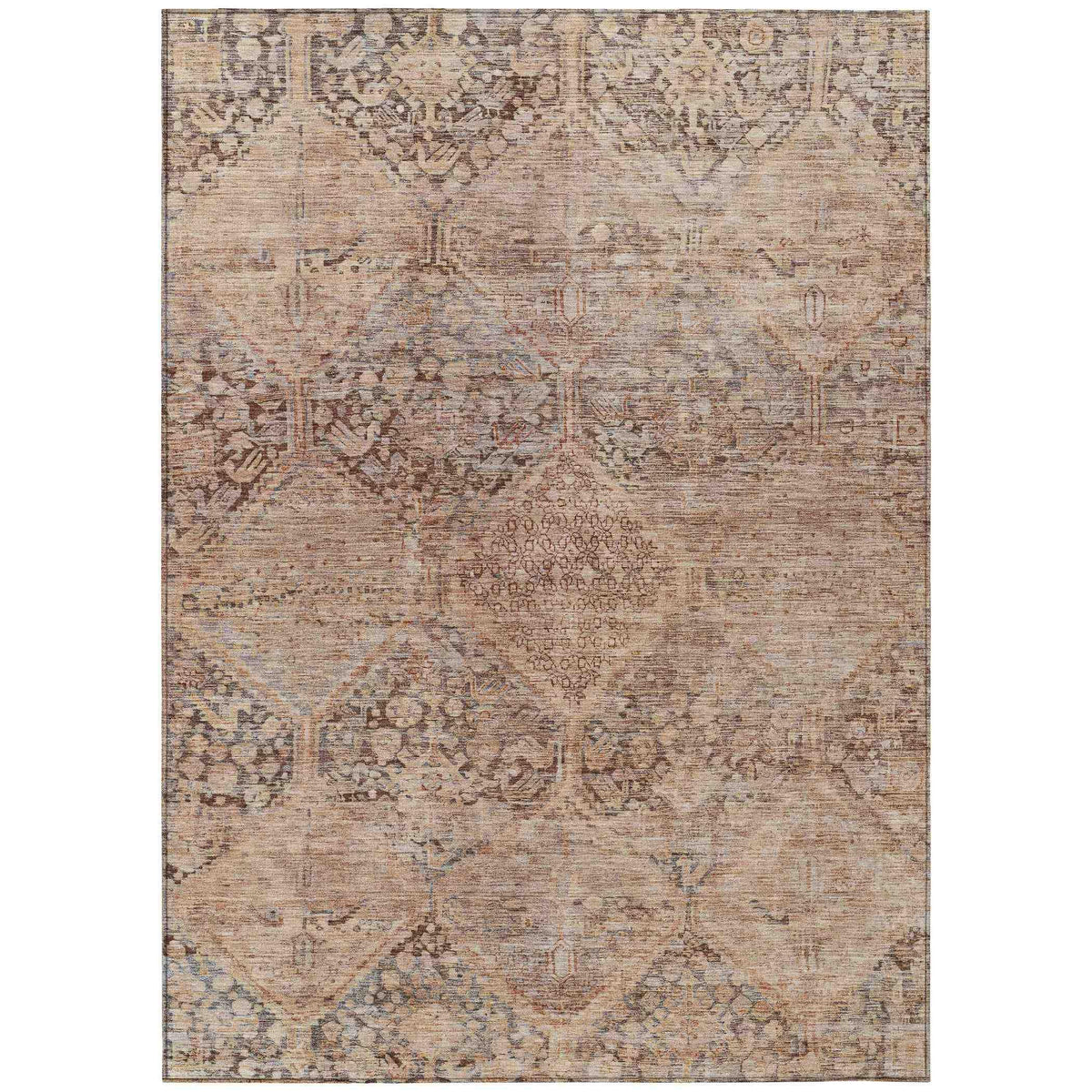 Iriius Orange Washable Indoor-Outdoor Rug