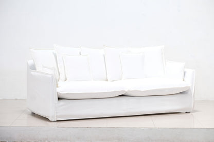 Jason White Fabric Slipcover Outdoor Sofa -- White