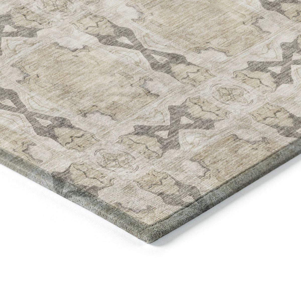 Panel Brown Washable Indoor-Outdoor Rug